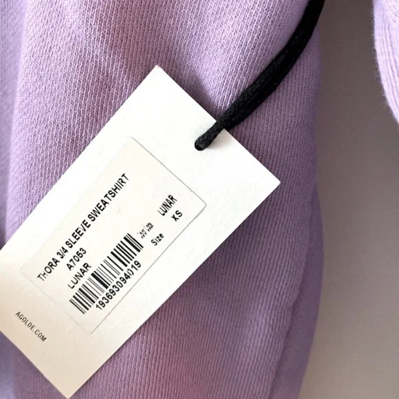 AGOLDE Thora 3/4 Sleeve Sweatshirt in Lunar - Picture 12 of 15